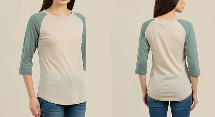 Áo raglan tay lửng Bamboo Cotton hoặc Modal – độ rũ nhẹ, mềm mại, thoáng khí