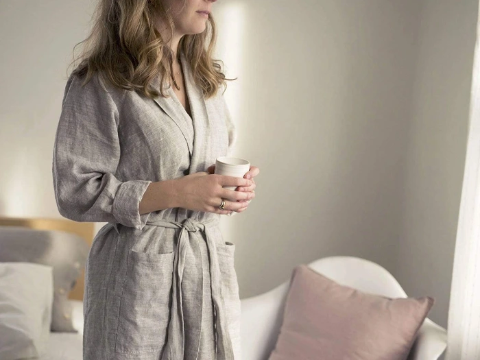 6 Chất Liệu Vải May Áo Choàng Ngủ & Áo Choàng Tắm Được Ưa Chuộng 7 Vải Linen may áo choàng tắm ảnh Rough Linen