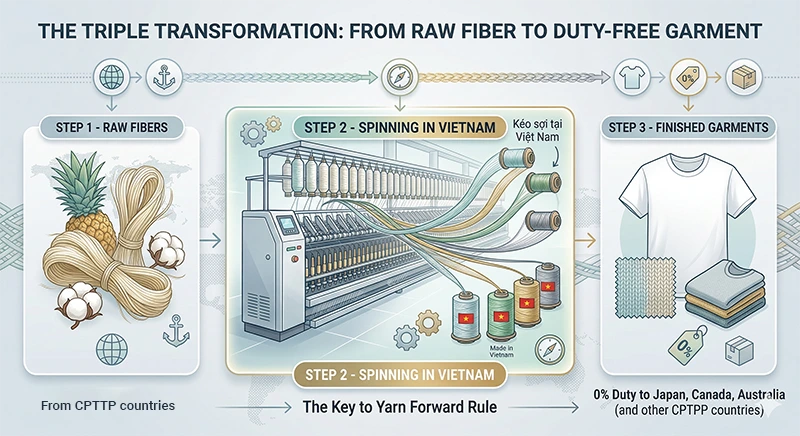 2. Giải pháp sợi (yarn) made in Vietnam đúng theo chuẩn CPTPP