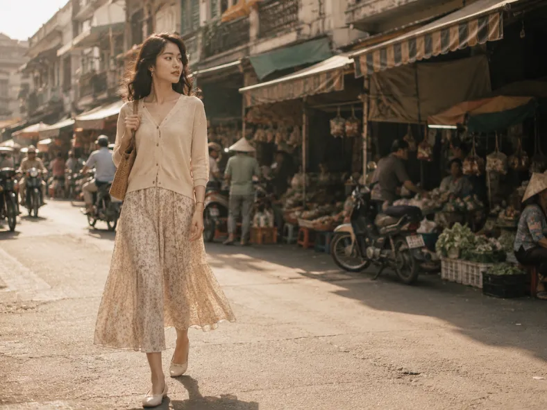 Đầm hoa Vintage phong cách Hong Kong dễ ứng dụng_10