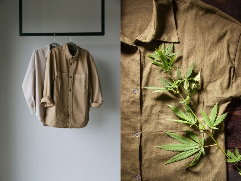 Bề mặt vải sợi gai dầu (Hemp) thô mộc, thoáng khí và có khả năng chống tia UV tự nhiên